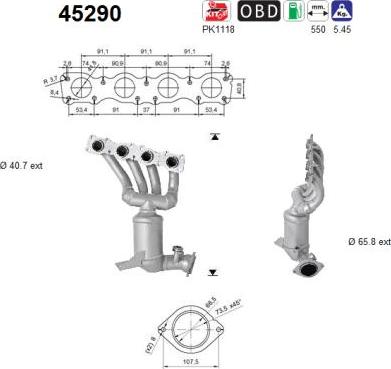 AS 45290 - Catalizzatore www.autoricambi360.it