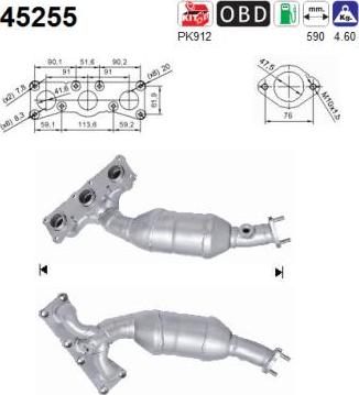 AS 45255 - Catalizzatore www.autoricambi360.it