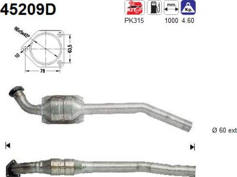 AS 45209D - Catalizzatore www.autoricambi360.it