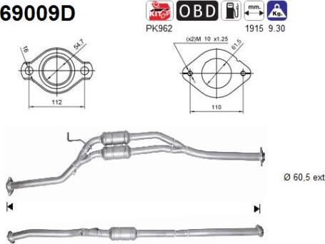 AS 69009D - Catalizzatore www.autoricambi360.it