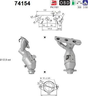 AS 74154 - Catalizzatore www.autoricambi360.it