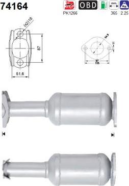 AS 74164 - Catalizzatore www.autoricambi360.it