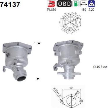 AS 74137 - Catalizzatore www.autoricambi360.it