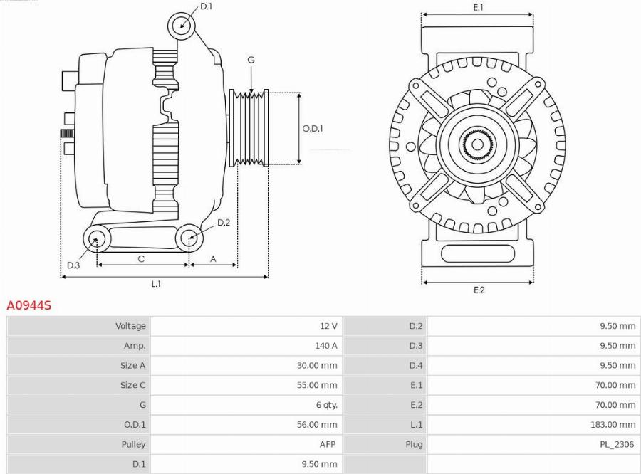 AS-PL A0944S - Alternatore www.autoricambi360.it