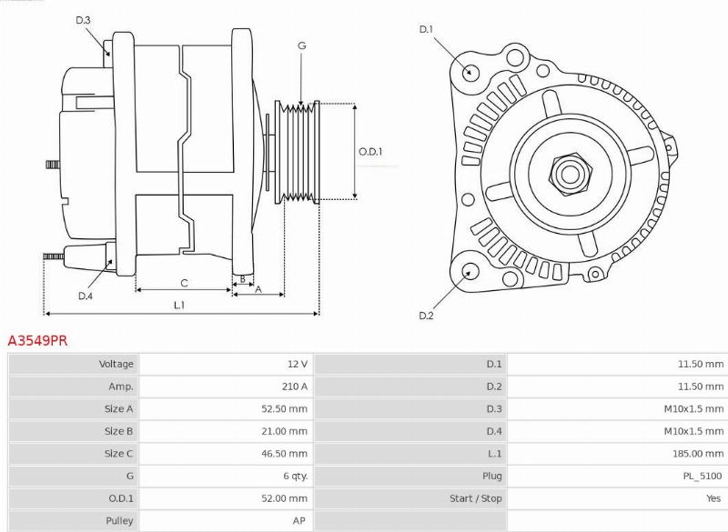 AS-PL A3549PR - Alternatore www.autoricambi360.it