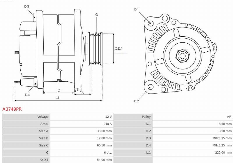 AS-PL A3749PR - Alternatore www.autoricambi360.it