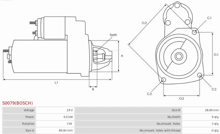 AS-PL S0079(BOSCH) - Motorino d'avviamento www.autoricambi360.it