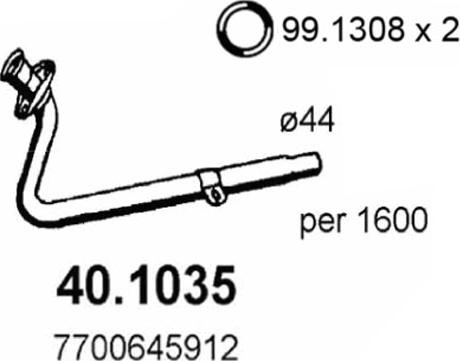 ASSO 40.1035 - Tubo gas scarico www.autoricambi360.it
