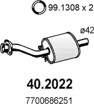 ASSO 40.2022 - Silenziatore anteriore www.autoricambi360.it