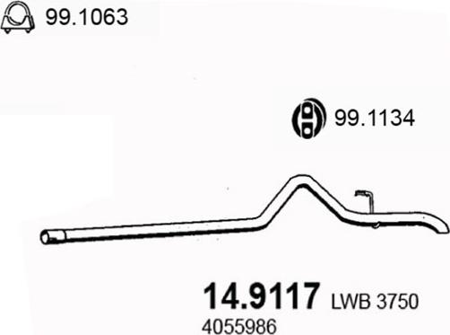 ASSO 14.9117 - Tubo gas scarico www.autoricambi360.it