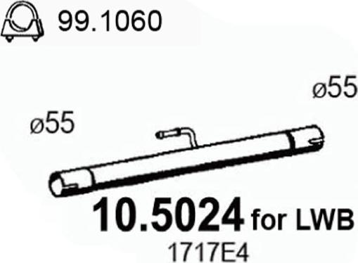 ASSO 10.5024 - Tubo gas scarico www.autoricambi360.it