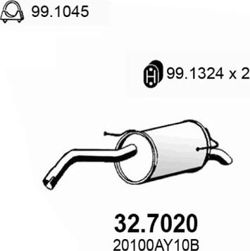 ASSO 32.7020 - Silenziatore posteriore www.autoricambi360.it