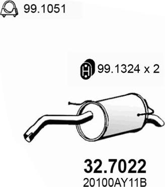 ASSO 32.7022 - Silenziatore posteriore www.autoricambi360.it