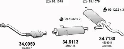 ASSO ART3034 - Impianto gas scarico www.autoricambi360.it