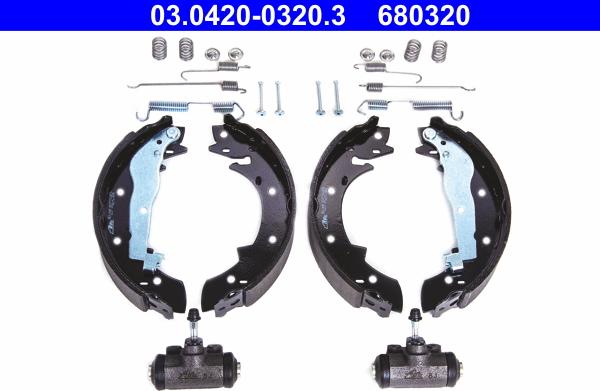 ATE 03.0420-0320.3 - Kit ganasce freno www.autoricambi360.it