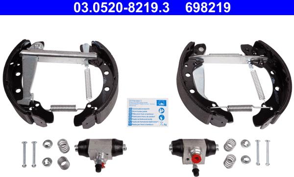 ATE 03.0520-8219.3 - Kit ganasce freno www.autoricambi360.it