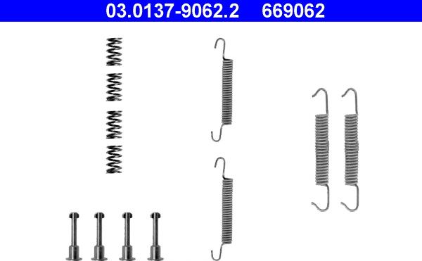 ATE 03.0137-9062.2 - Kit accessori, Ganasce freno stazionamento www.autoricambi360.it