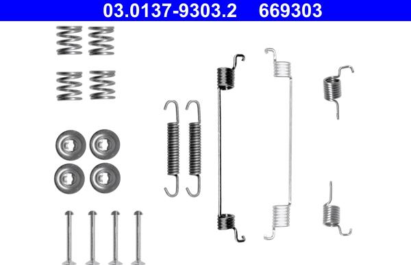 ATE 03.0137-9303.2 - Kit accessori, Ganasce freno www.autoricambi360.it
