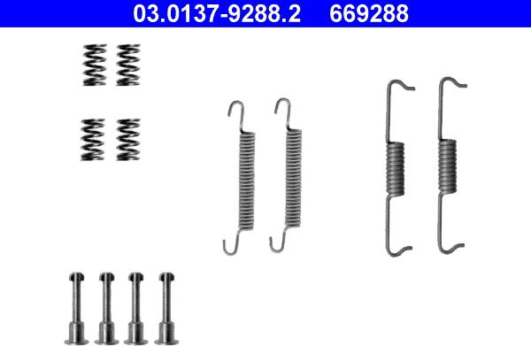 ATE 03.0137-9288.2 - Kit accessori, Ganasce freno stazionamento www.autoricambi360.it