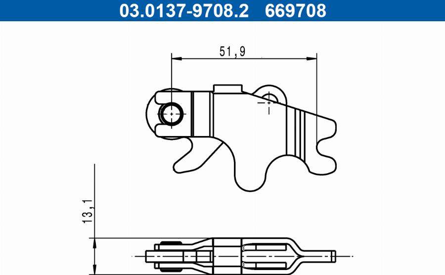 ATE 03.0137-9708.2 - Kit accessori, Ganasce freno stazionamento www.autoricambi360.it