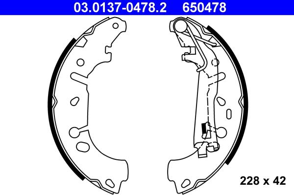 ATE 03.0137-0478.2 - Kit ganasce freno www.autoricambi360.it
