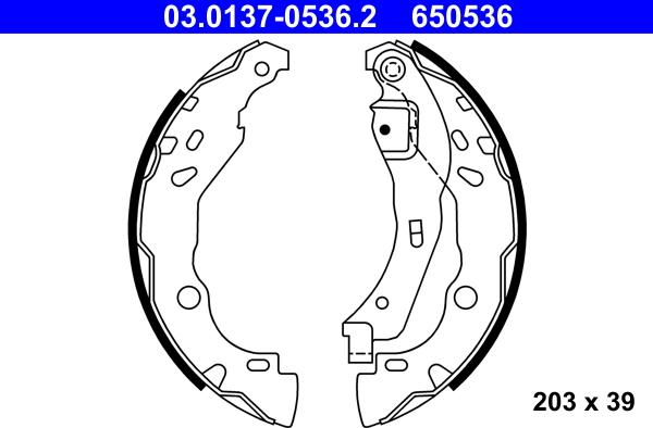 ATE 03.0137-0536.2 - Kit ganasce freno www.autoricambi360.it