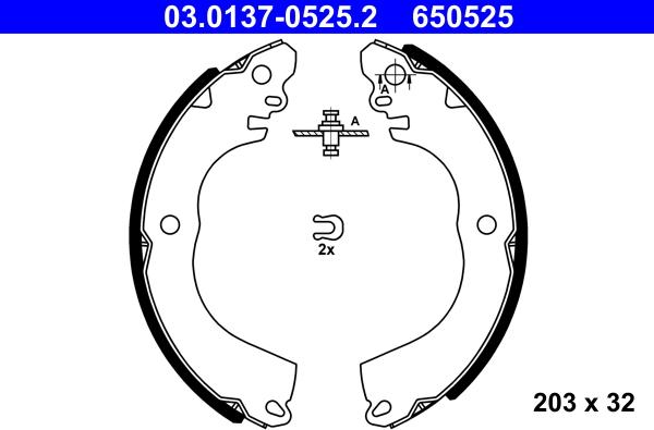 ATE 03.0137-0525.2 - Kit ganasce freno www.autoricambi360.it