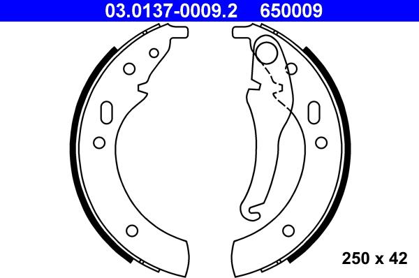 ATE 03.0137-0009.2 - Kit ganasce freno www.autoricambi360.it