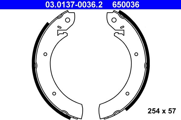 ATE 03.0137-0036.2 - Kit ganasce freno www.autoricambi360.it