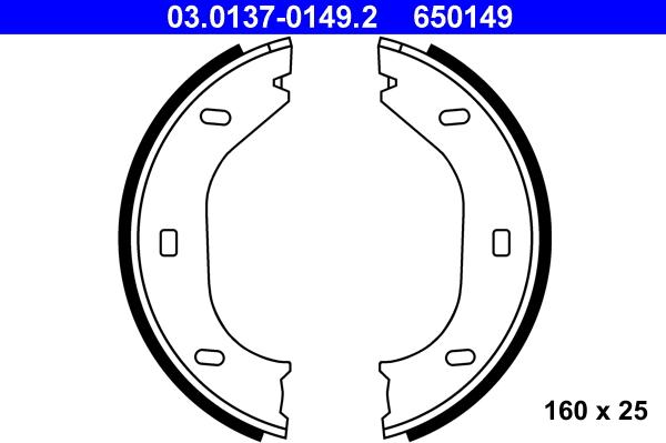 ATE 03.0137-0149.2 - Kit ganasce, Freno stazionamento www.autoricambi360.it