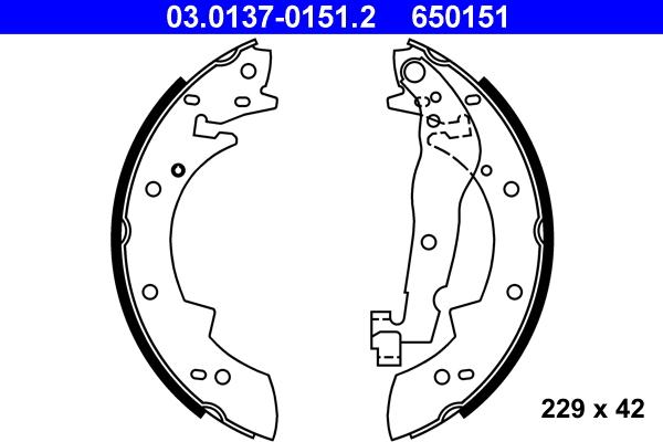 ATE 03.0137-0151.2 - Kit ganasce freno www.autoricambi360.it