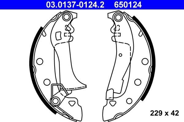 ATE 03.0137-0124.2 - Kit ganasce freno www.autoricambi360.it
