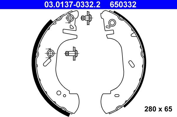 ATE 03.0137-0332.2 - Kit ganasce freno www.autoricambi360.it