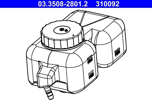 ATE 03.3508-2801.2 - Serbatoio compensazione, Liquido freni www.autoricambi360.it