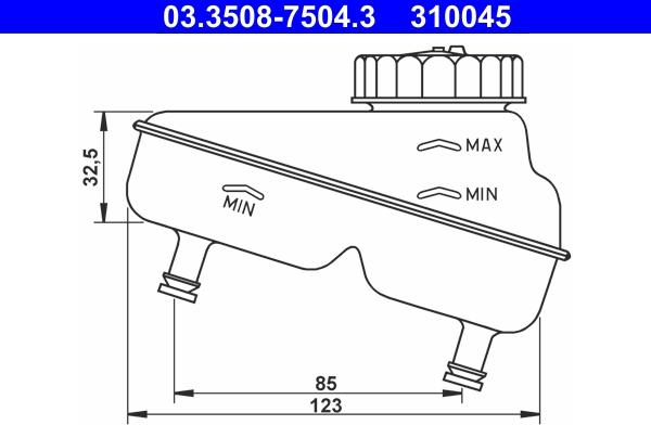ATE 03.3508-7504.3 - Serbatoio compensazione, Liquido freni www.autoricambi360.it
