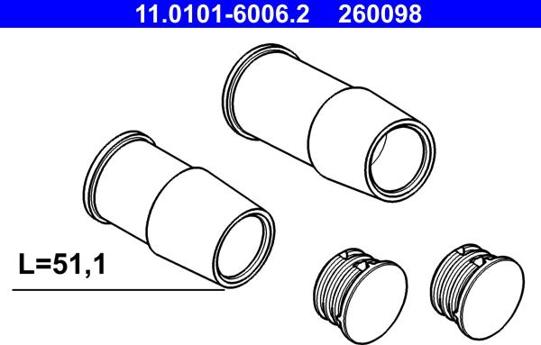 ATE 11.0101-6006.2 - Kit manicotti di guida, Pinza freno www.autoricambi360.it