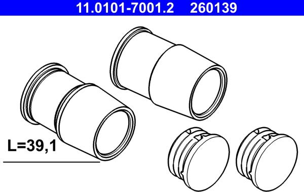 ATE 11.0101-7001.2 - Kit manicotti di guida, Pinza freno www.autoricambi360.it