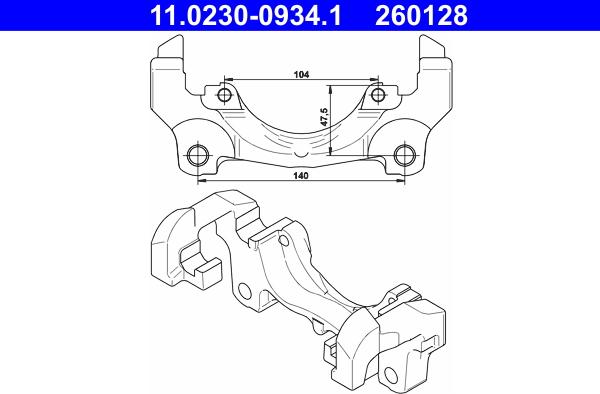 ATE 11.0230-0934.1 - Supporto, Pinza freno www.autoricambi360.it