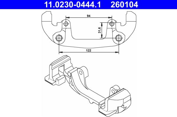 ATE 11.0230-0444.1 - Supporto, Pinza freno www.autoricambi360.it