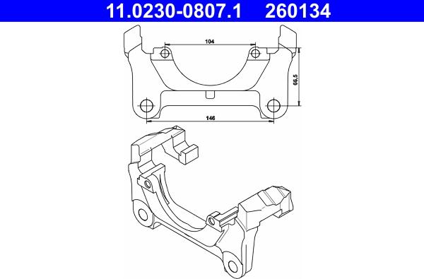 ATE 11.0230-0807.1 - Supporto, Pinza freno www.autoricambi360.it