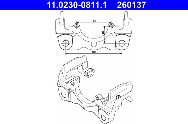 ATE 11.0230-0811.1 - Supporto, Pinza freno www.autoricambi360.it