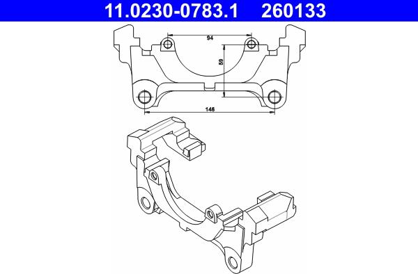ATE 11.0230-0783.1 - Supporto, Pinza freno www.autoricambi360.it