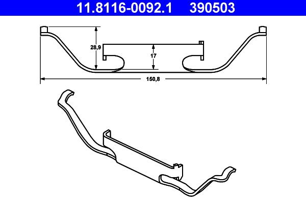 ATE 11.8116-0092.1 - Molla, Pinza freno www.autoricambi360.it