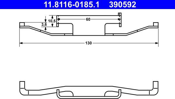 ATE 11.8116-0185.1 - Molla, Pinza freno www.autoricambi360.it