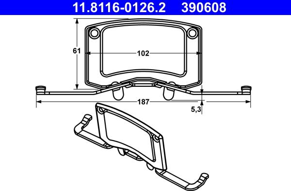 ATE 11.8116-0126.2 - Molla, Pinza freno www.autoricambi360.it