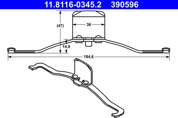 ATE 11.8116-0345.2 - Molla, Pinza freno www.autoricambi360.it