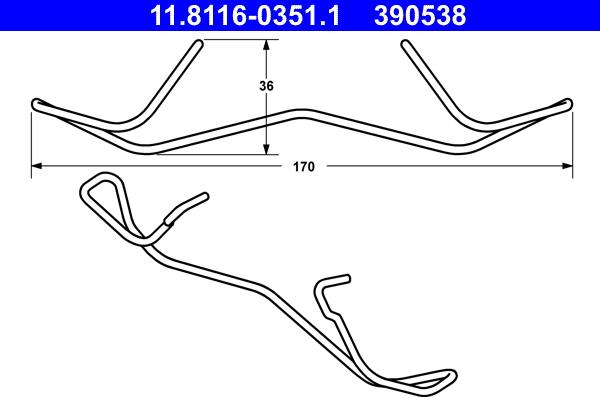 ATE 11.8116-0351.1 - Molla, Pinza freno www.autoricambi360.it