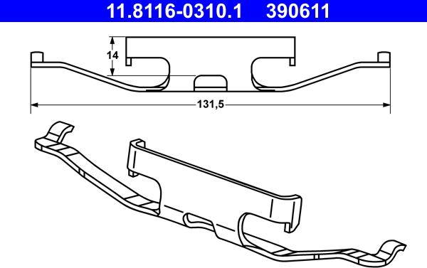 ATE 11.8116-0310.1 - Molla, Pinza freno www.autoricambi360.it