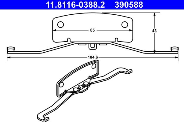 ATE 11.8116-0388.2 - Molla, Pinza freno www.autoricambi360.it