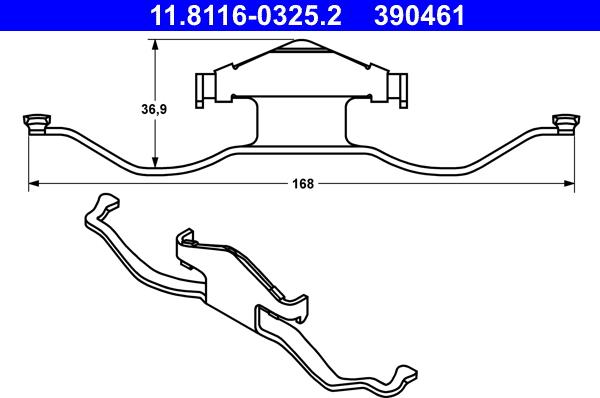 ATE 11.8116-0325.2 - Molla, Pinza freno www.autoricambi360.it
